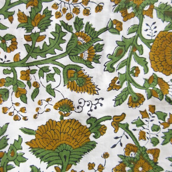 SZ Blockprint Jumpsuit Padra Print in Moss Floral Cotton One-Piece L - Picture 6 of 10